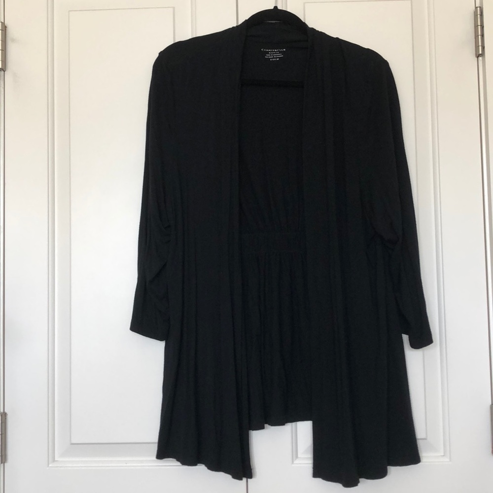 Charter Club Black Open Cardigan